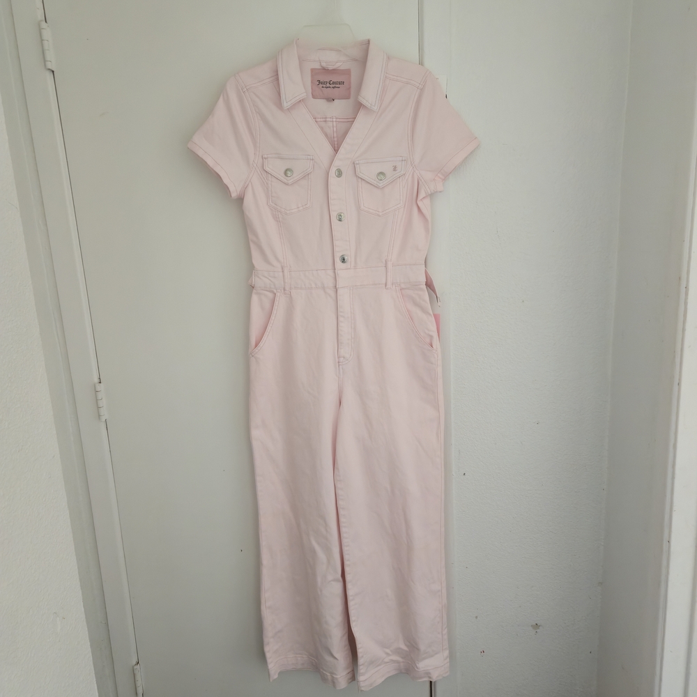 Juicy Couture Pink Marshmallow Utility Jumpsuit Size Small